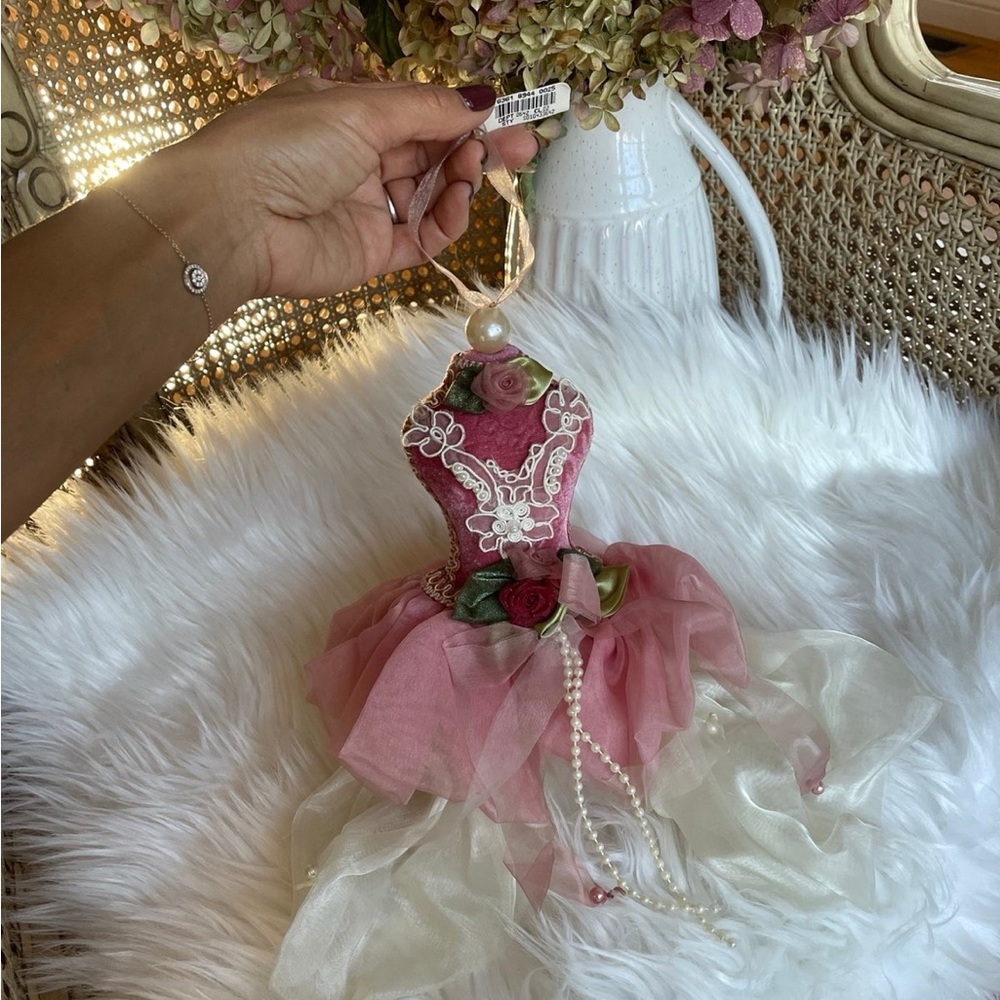 Shabby Chic Vintage Victorian Christmas Ornament 13” Elegance Rose Bodice